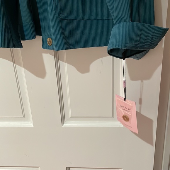 NWT Avec Les Filles Blue corduroy jacket in size large - Picture 2 of 5